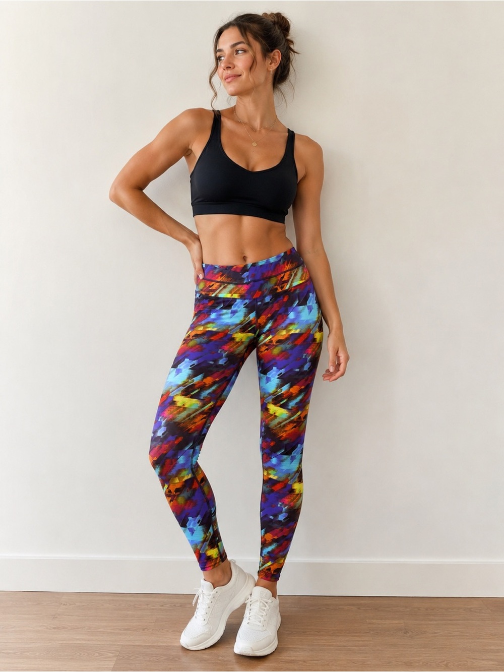 Athleta Vibrant Abstract Multi-Color Leggings Size M
